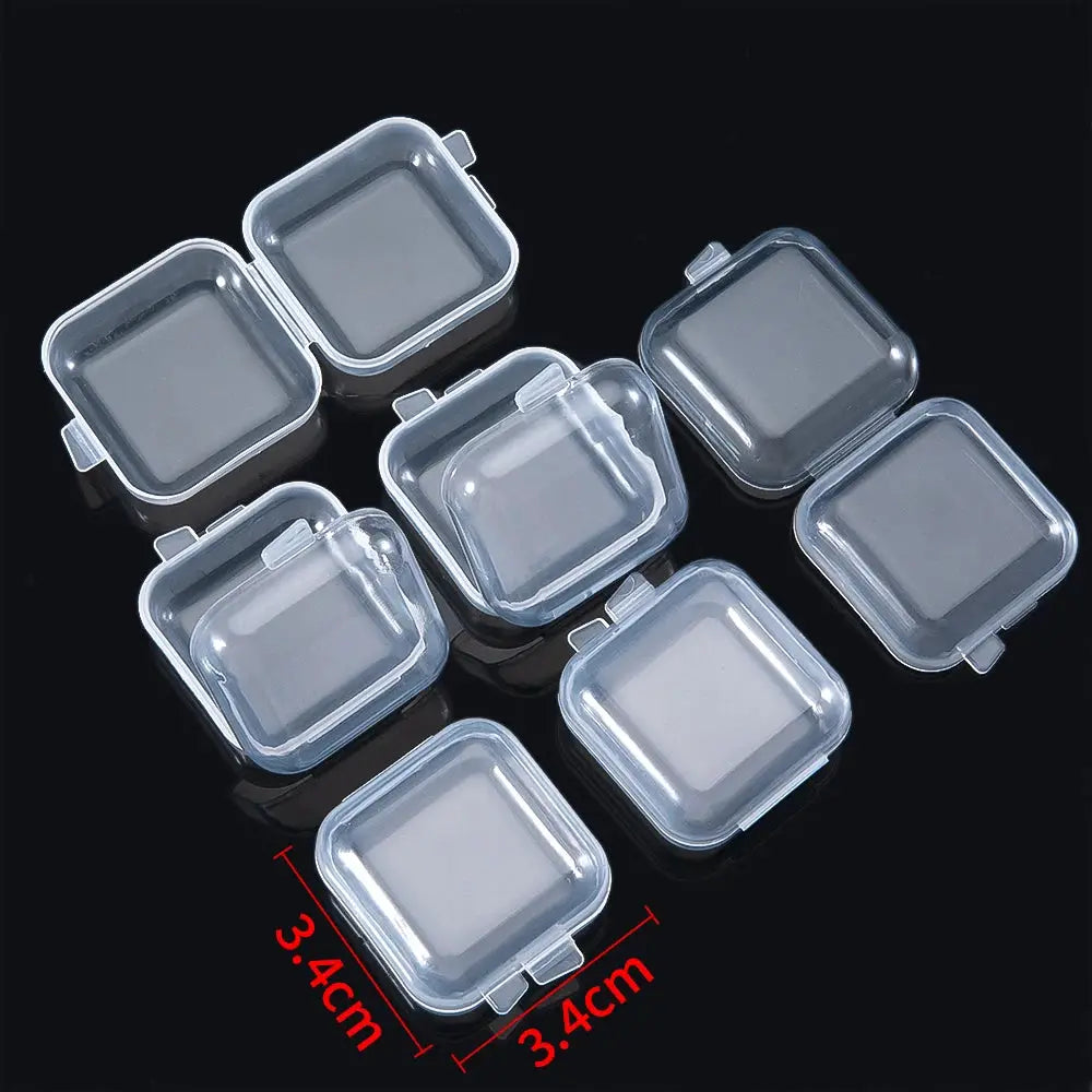 5 To 20PCS Mini Transparent Plastic Jewelry Storage Box Case Portable Earring Ring Earplug Organizer