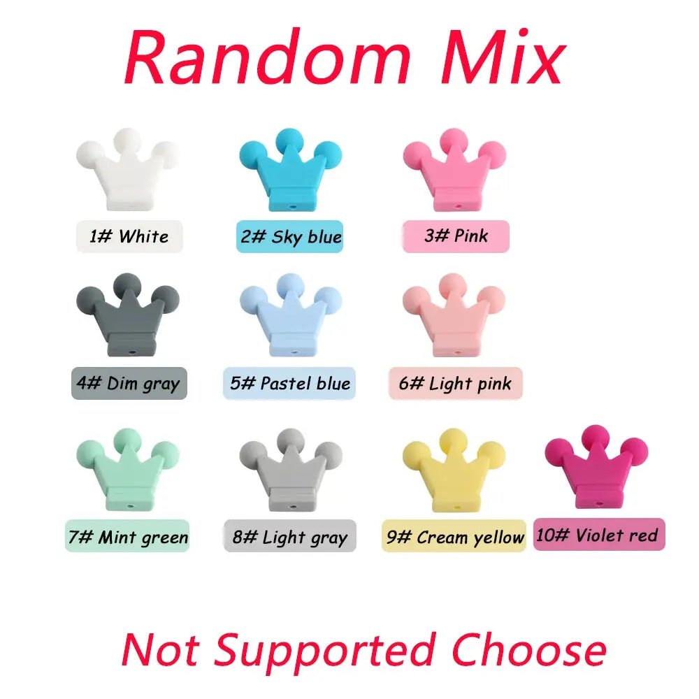 10Pcs Crown Bowknot Silicone Beads For Jewelry Making Diy Necklace Keychain Bracelet Craft Supplies