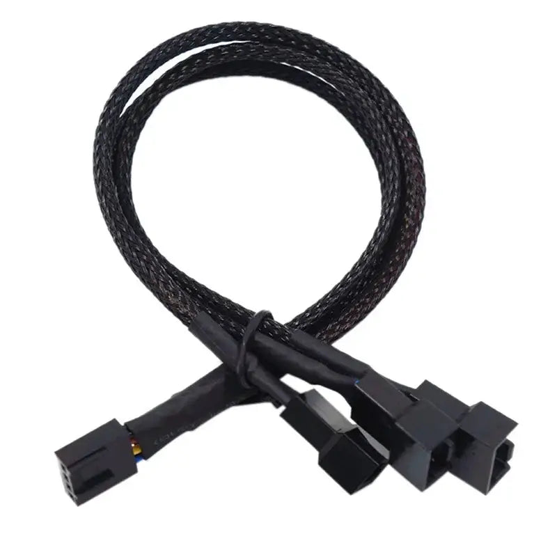 4 Pin PWM Fan Splitter Cable 1 To 4 3 2 1 Ways Black Sleeved 27cm Extension PWM Cables