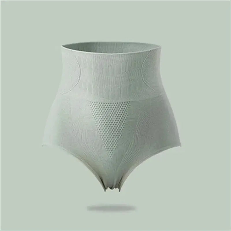 FINETOO white high-waist shaping panties by Simples Market, breathable body shaper with mesh panel for tummy control