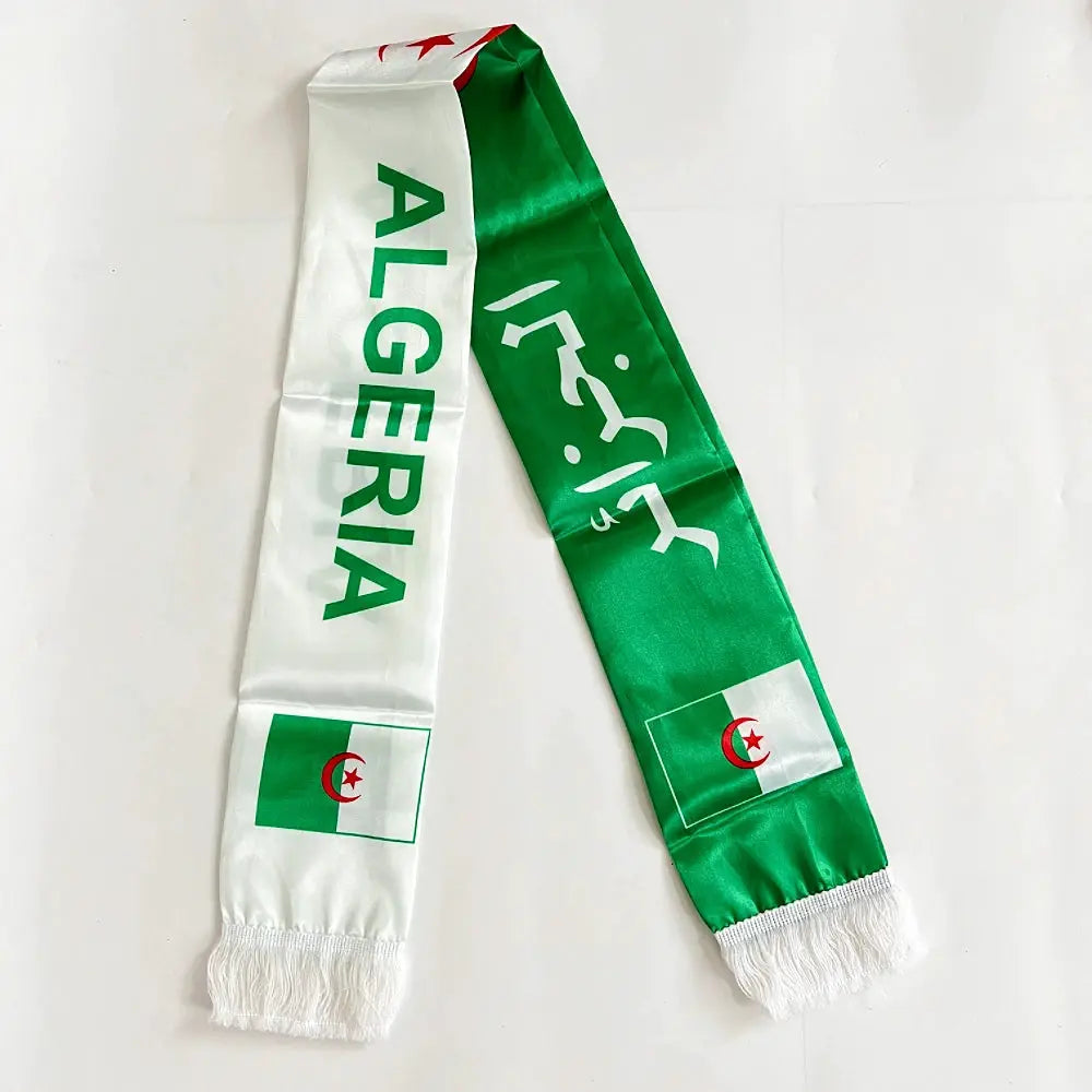 Double Sided Satin Scarf Flag USA Mexico Netherlands Iraq Haiti France