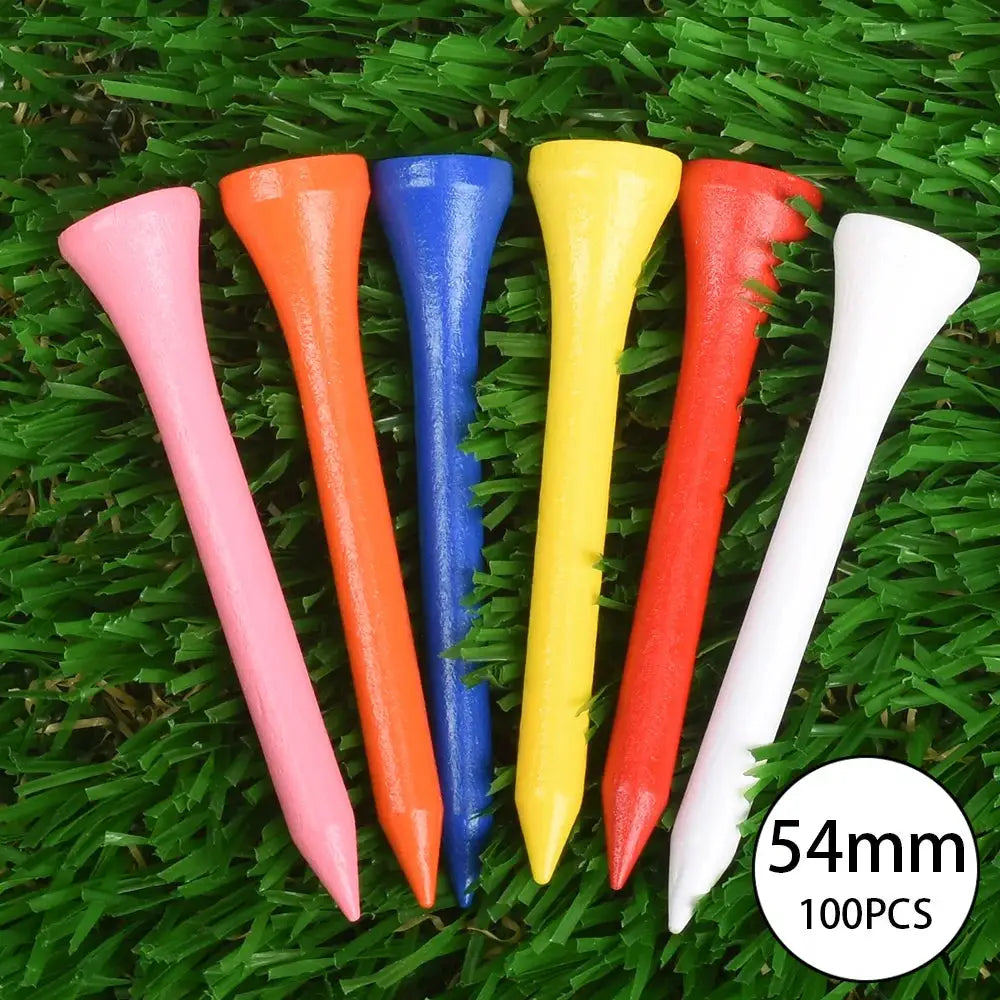 100 Pcs Mixed Color Golf Wood Tees Bulk Pack Durable Wooden Tees With Multiple Lengths
