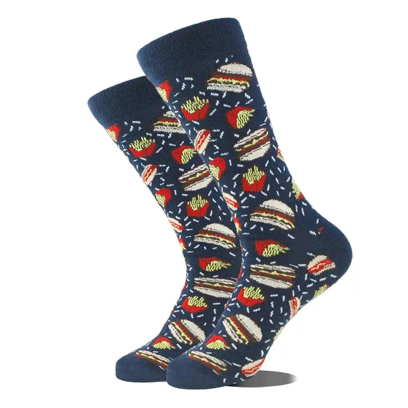 Cotton Happy Funny Socks For Men Women Unisex Crew Socks Alien Planet Shark Dinosaur Novelty Design