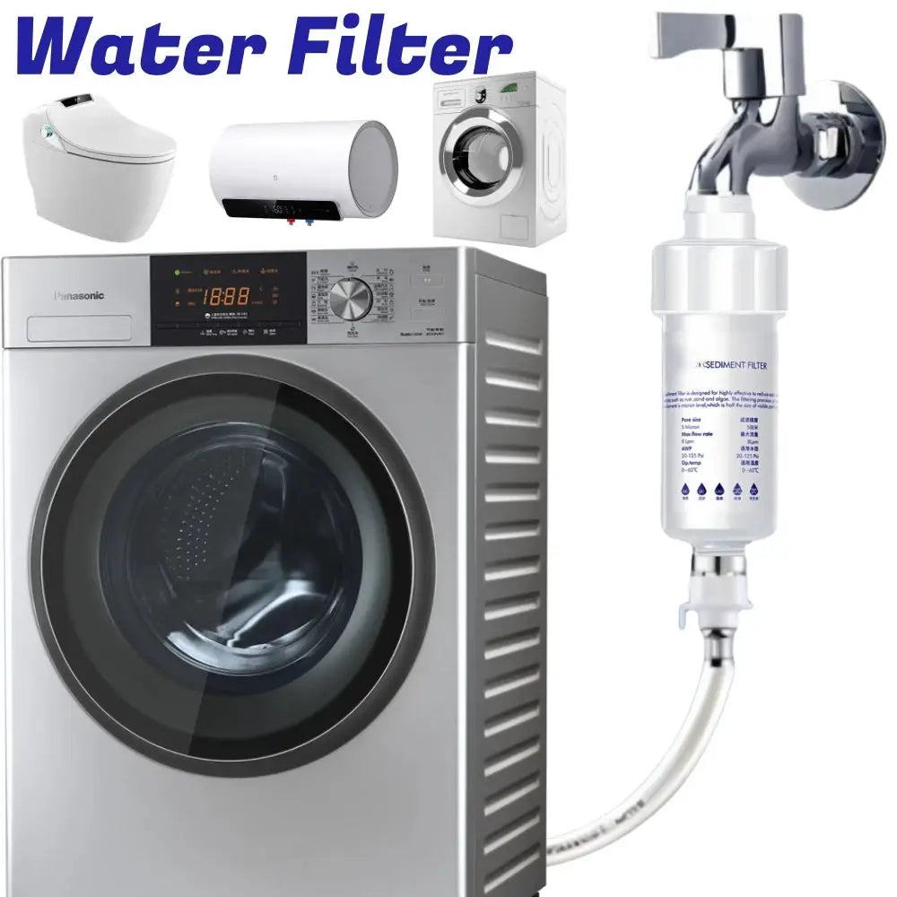Pre-filter water filter cartridge by Simples Market, white PP cotton, heavy metal removal for washer and shower