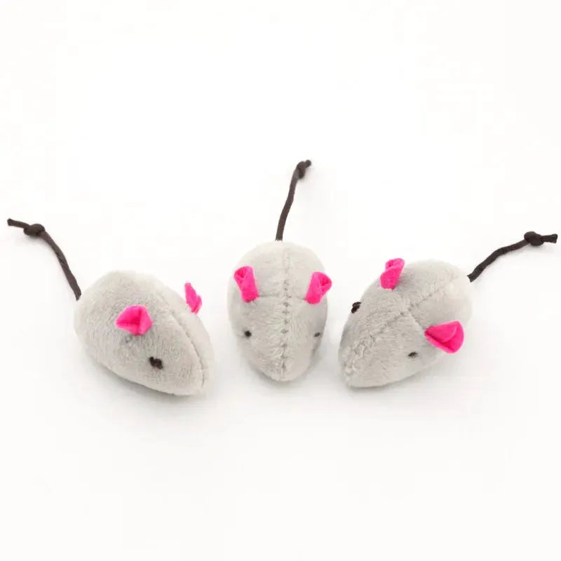 Rattle Cat Mouse Toys Set With Catnip Pre Filled Faux Fur Interactive Cat Toys For Cats 3 To 200 Pack