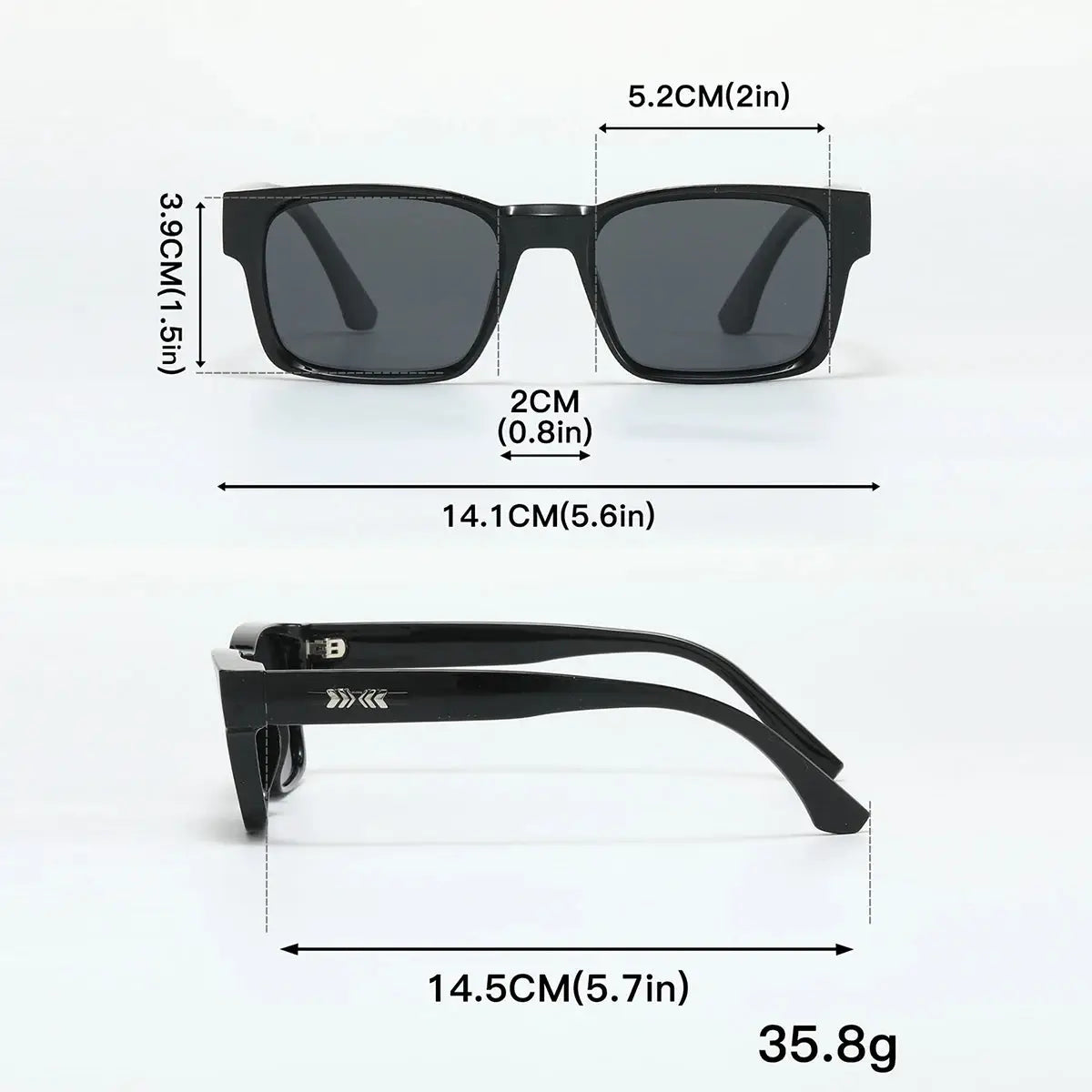 Quality Square Polarized Sunglasses For Men And Unisex With Durable Metal Core UV400 Protection