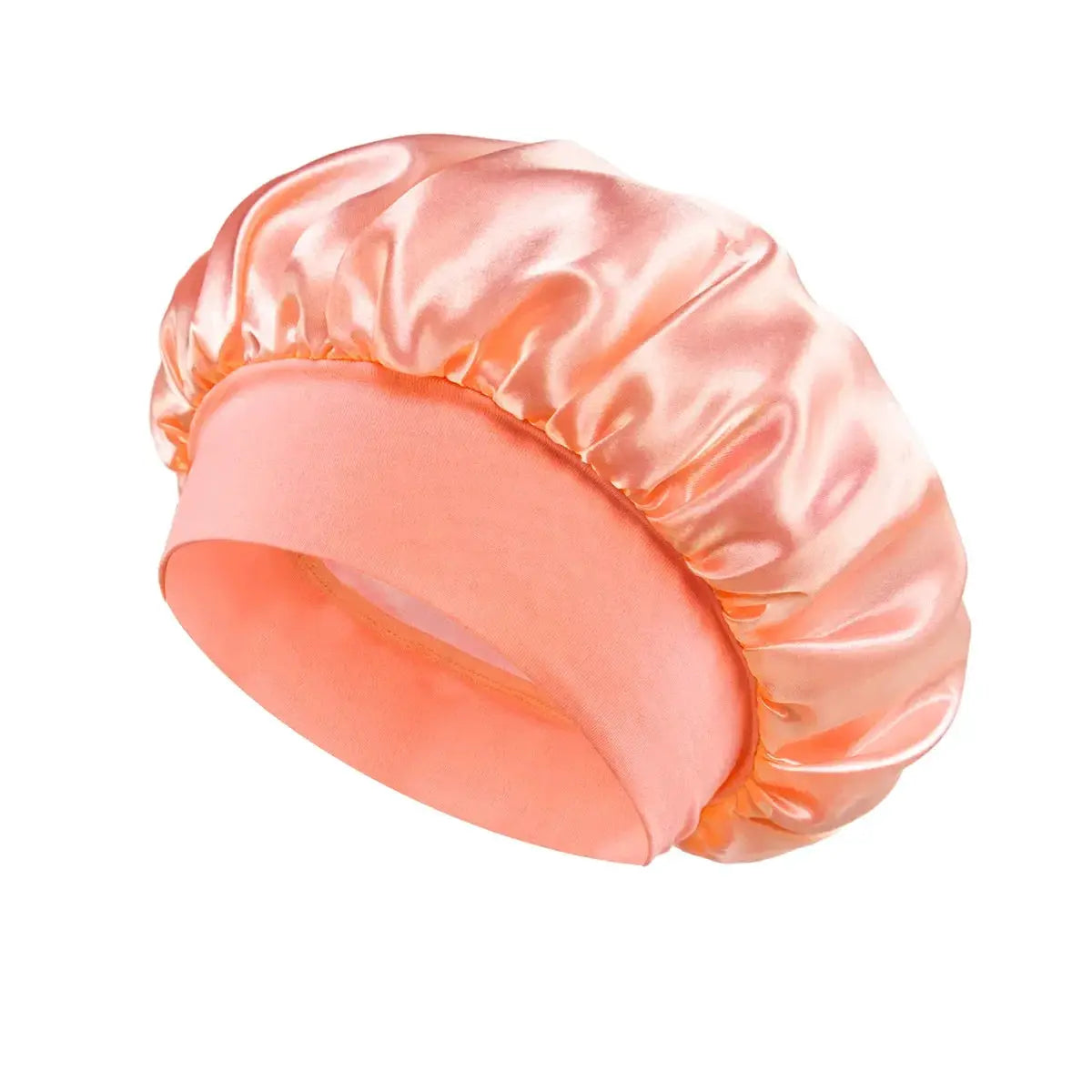 SilkGuard Satin Bonnet For Women With Wide Brim Sleep Hat And Elastic Band For Hair Protection