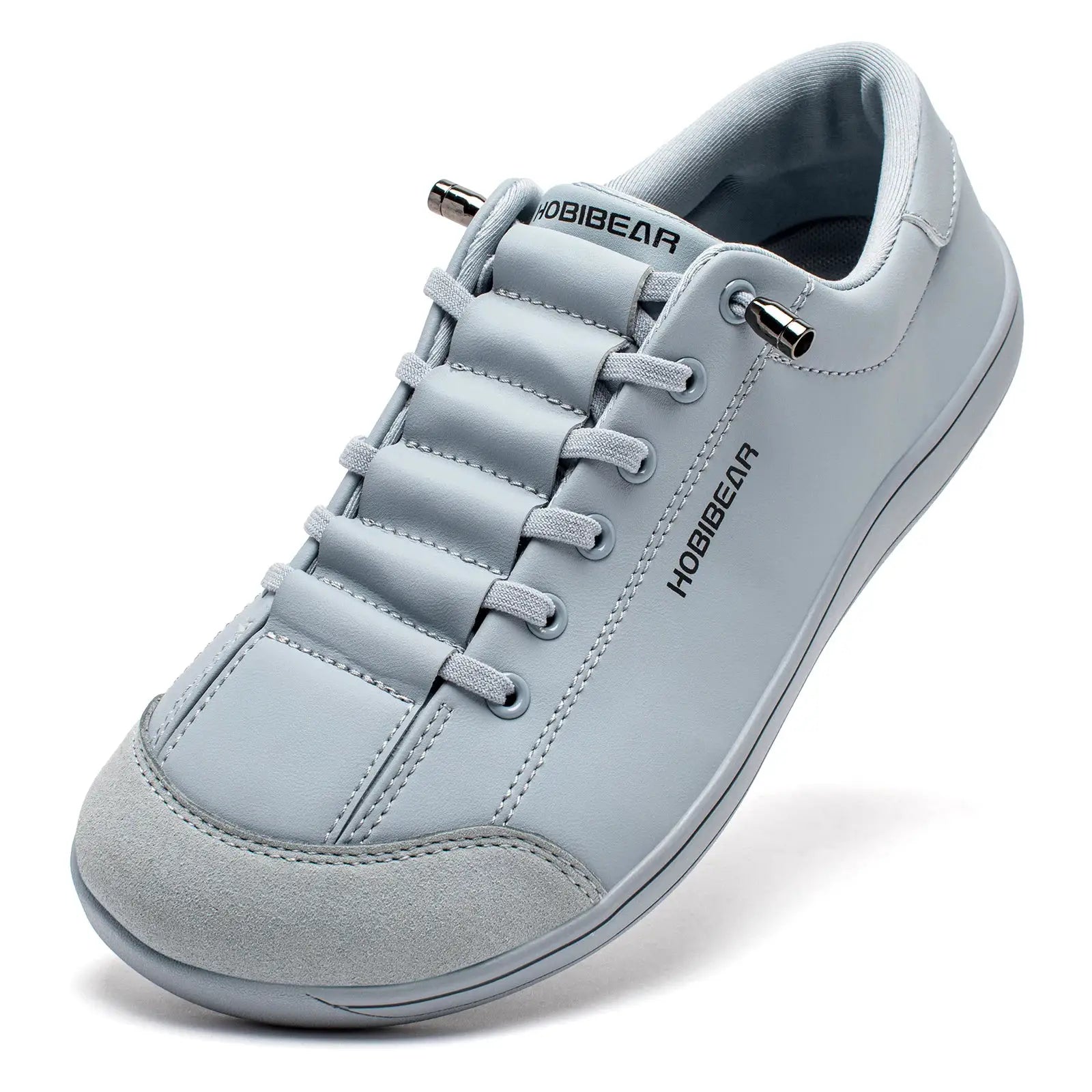 HOBIBEAR unisex barefoot Wide Toe Shoes Adjustable Slip On Minimalist Sneakers Artificial Leather For Natural Walking