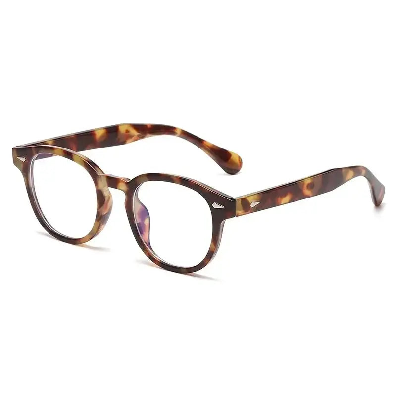 JNPCXI Retro Round Sunglasses With UV400 Protection Rivet Leopard Pattern Unisex Eyewear