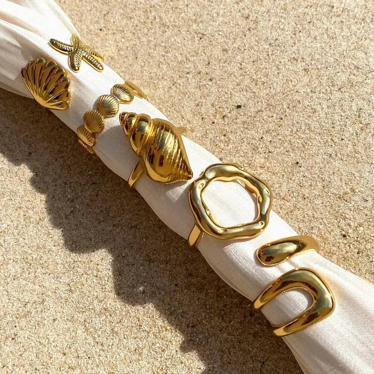 Geometric Wide Edge Adjustable Ring In Electroplated Gold With Minimalist Design For Daily Wear And Special Occasions
