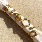 Geometric Wide Edge Adjustable Ring In Electroplated Gold With Minimalist Design For Daily Wear And Special Occasions