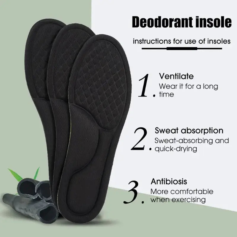 Soft Memory Foam Orthopedic Insoles Deodorizing Antibacterial For Shoes Sweat Absorption For Sports