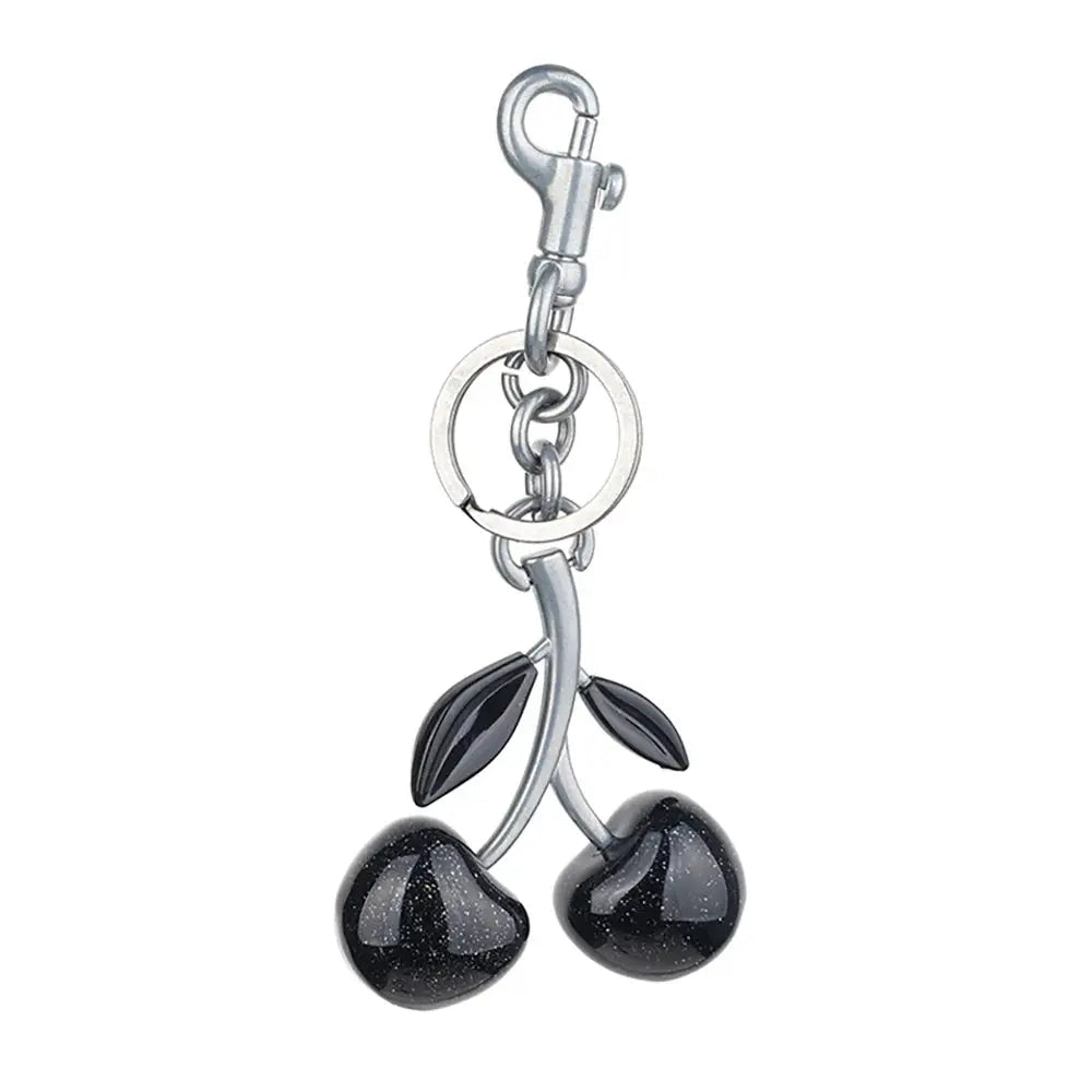 Crystal Cherry Charm Bag Pendant Keychain Lightweight High Grade Metal Accessory For Women