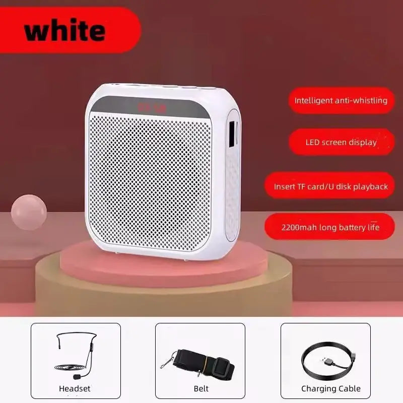 AyeBeau Bullhorn Megaphone 5W Portable Voice Amplifier With Microphone Wearable Loudspeaker For Teachers