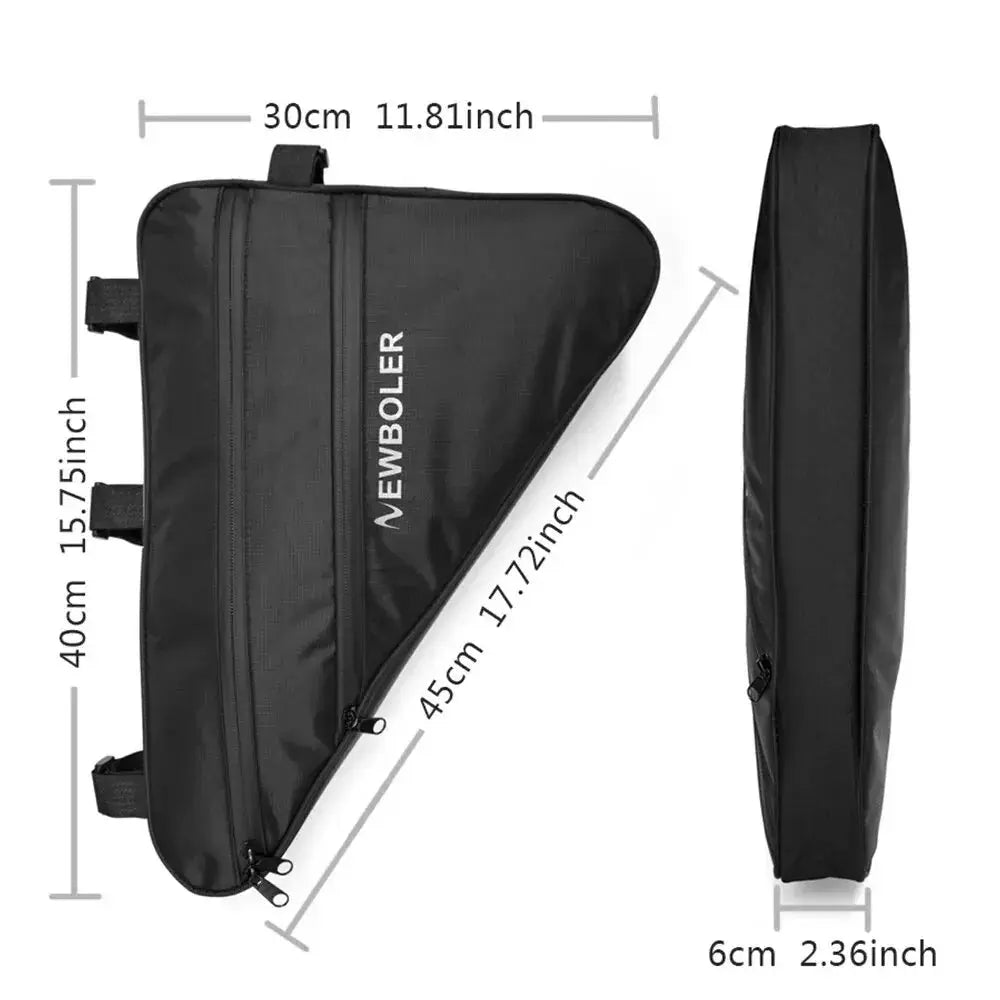Large Bicycle Triangle Bag Waterproof Frame Front Tube Bag For E Bikes And Bikes 17 Inch And Up