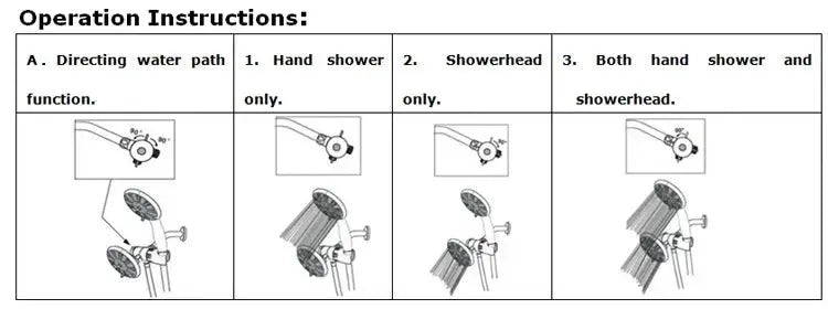 Simples Market diverter valve shower splitter G1/2, 2/3-way outlet for hand shower and showerhead