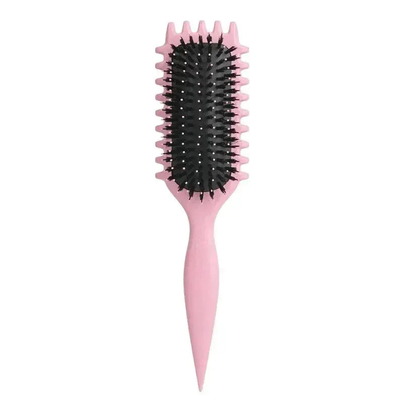 Simples Market Curly Hair Styling Brush, pink tangle-free shaping comb for men's and women's curls.