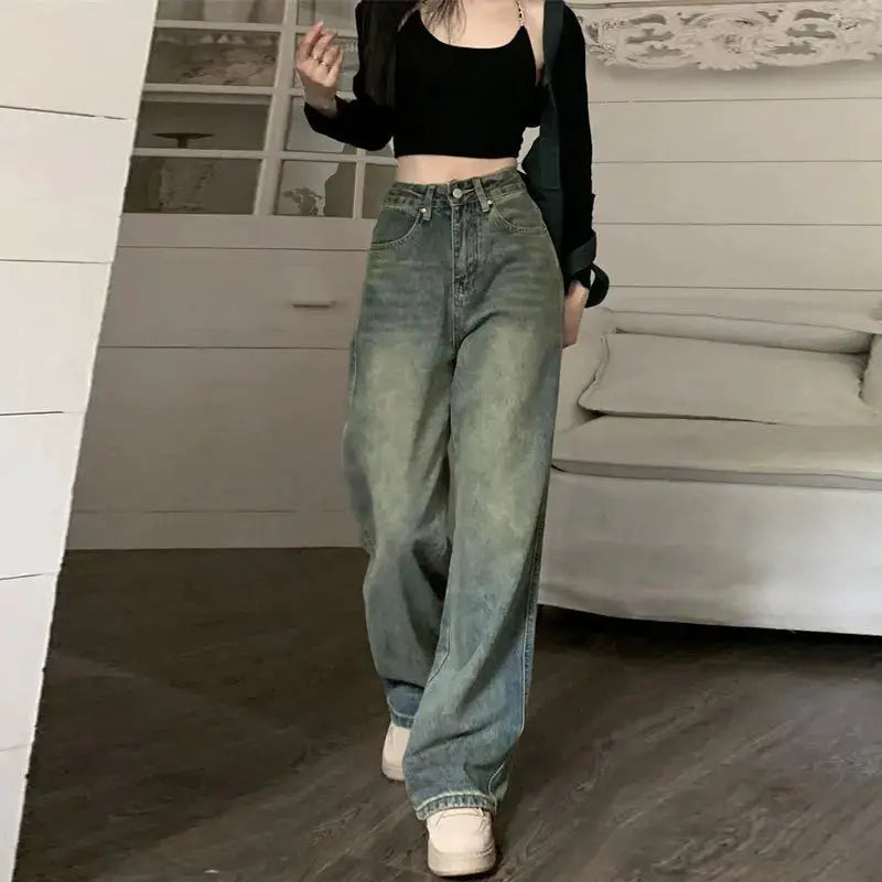 Vintage High Waisted Slimming Jeans Bell Bottoms Casual For Women