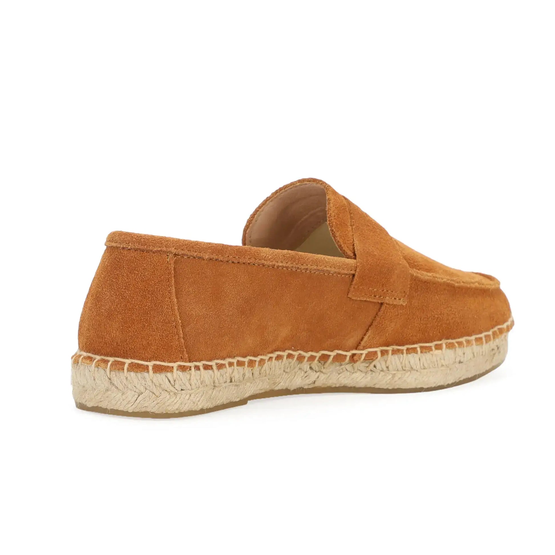 Simples Market men's tan suede jute espadrilles slip-on loafers with natural rope sole