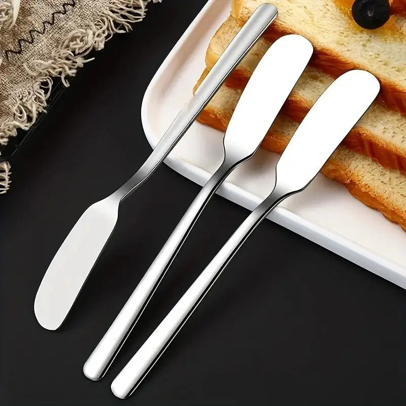 Chefly 2 Piece Stainless Steel Butter Knife And Cheese Spreader Set For Versatile Kitchen Spreading Tools