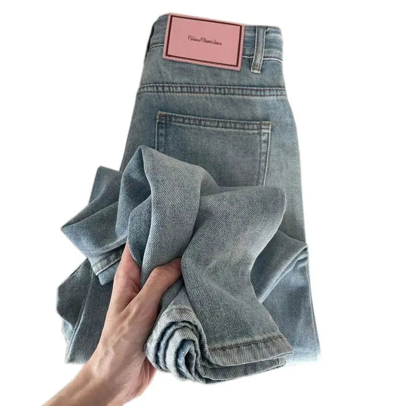 Women Wide Leg Baggy Jeans Vintage Y2K Punk Streetwear Denim Pants