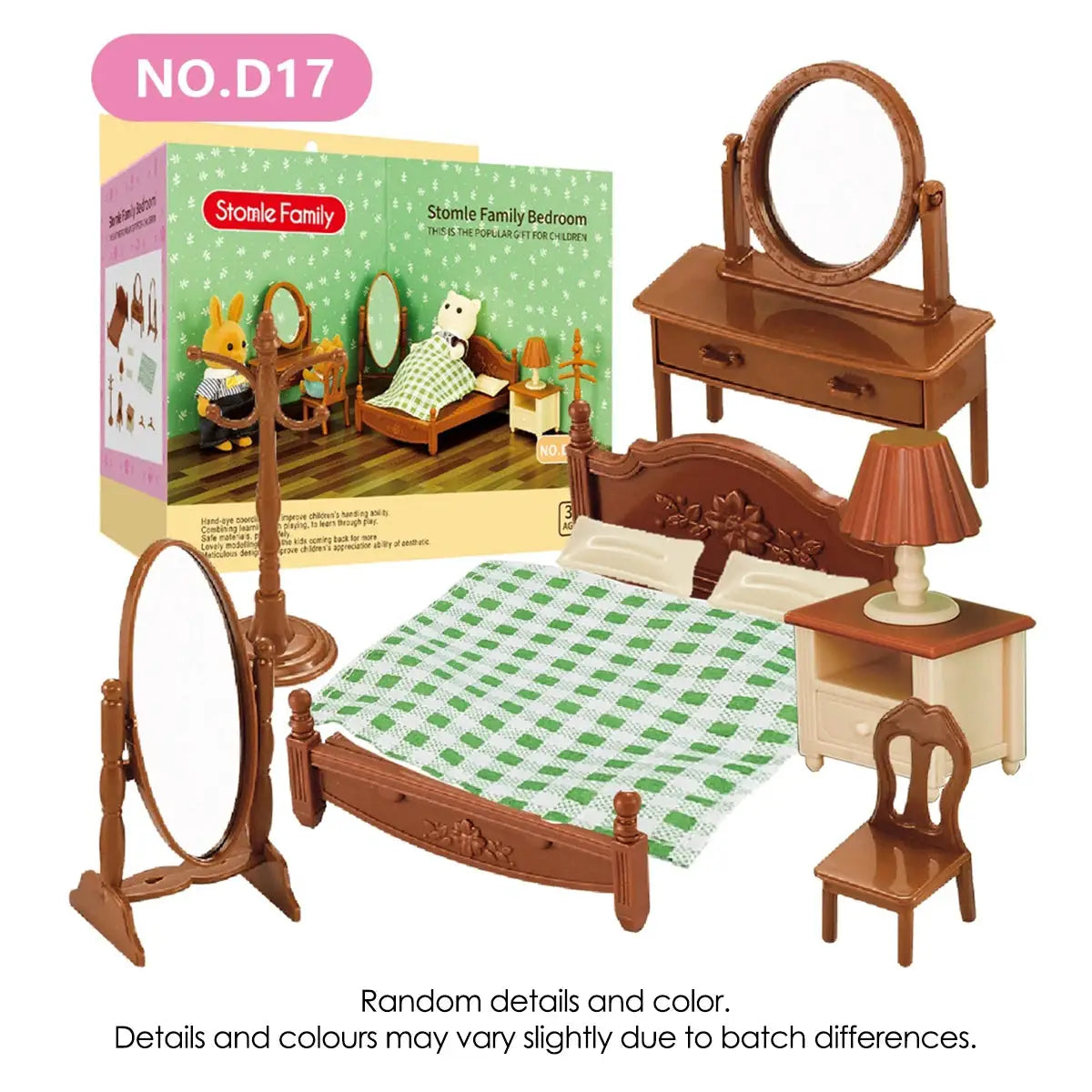 1:12 Scale Miniature Furniture Set Forest Family Kitchen Dining Table Dollhouse Accessories Pretend Play Gift for Girls