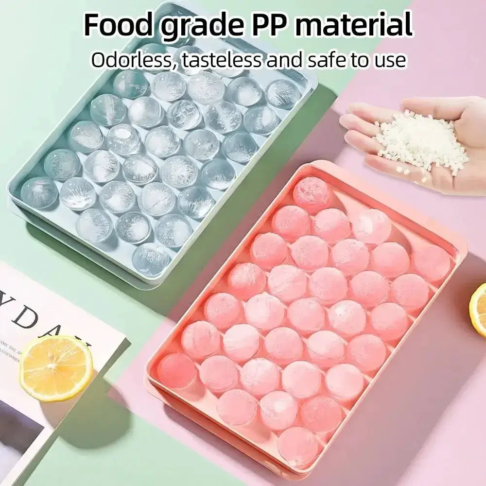 Family 33 Ice Cube Trays And Ball Ice Molds Set Hockey Style PP Mold For Whiskey Balls Popsicles Kitchen Tools