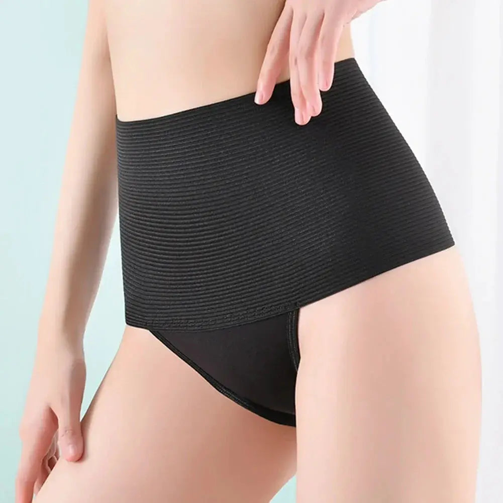 High-waist tummy-control shapewear briefs in black by Simples Market