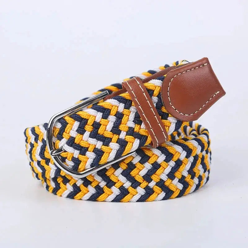 UrbanFlex Unisex Knitted Pin Buckle Belt Elastic Braided Canvas Stretch For Comfortable Jeans Wear
