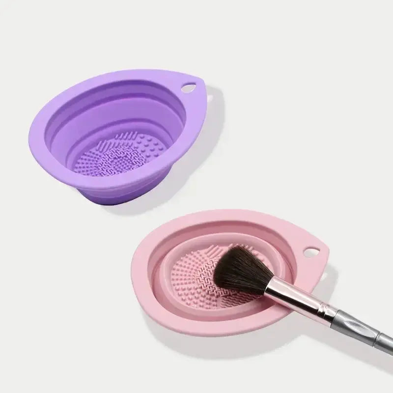 Silicone Makeup Brush Cleaner Folding Cleaning Bowl For Powder Puff And Eyeshadow Brushes Soft Mat Beauty Tools Scrubber