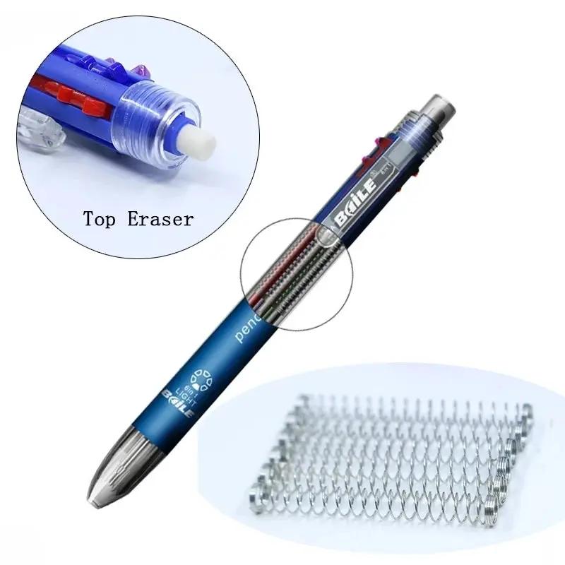 6-in-1 multicolor pen by Simples Market with eraser; blue body and multiple ink colors.