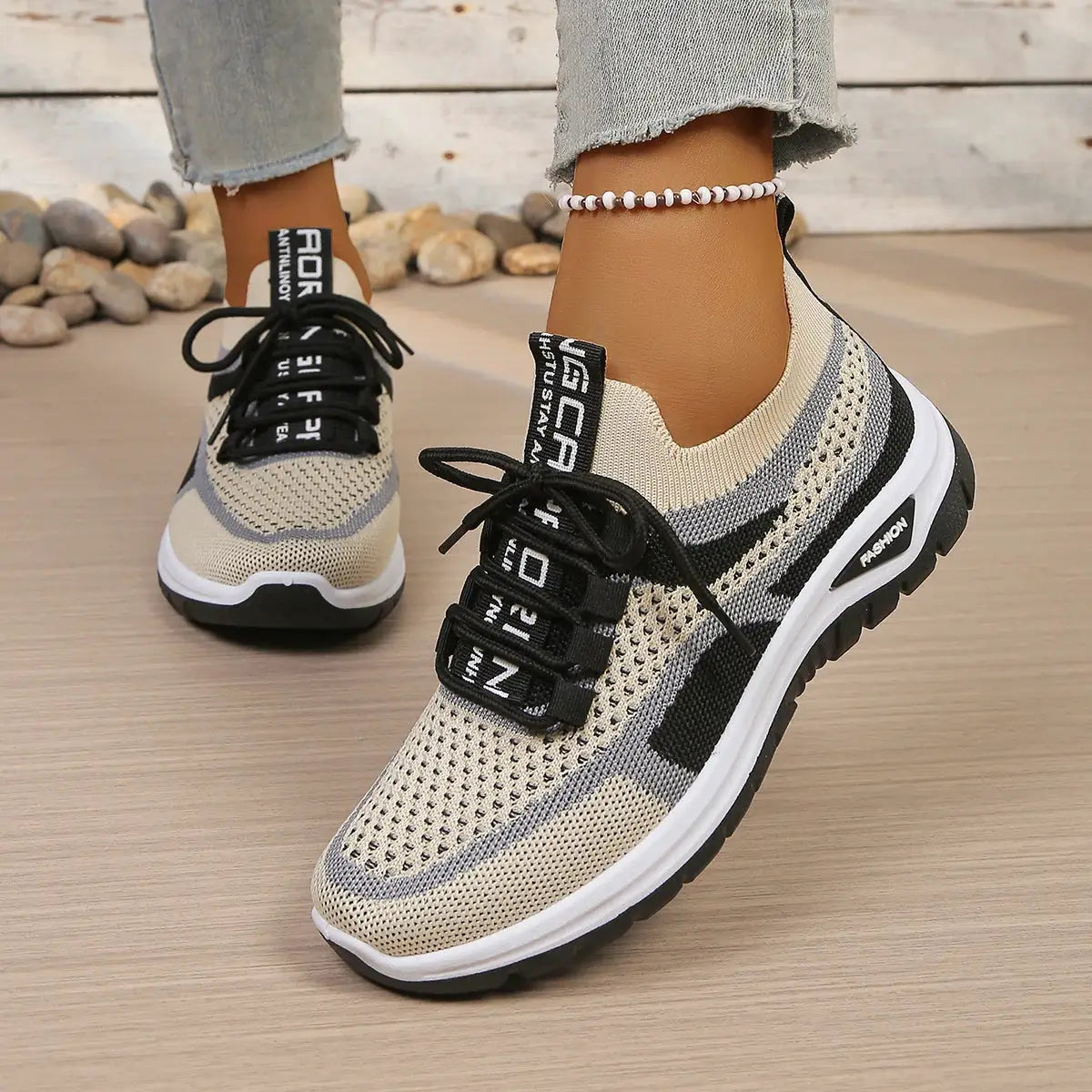 Women's Summer Casual Sneakers Two Tone Lightweight Comfort Versatile Work Shoes For Daily Wear And Travel