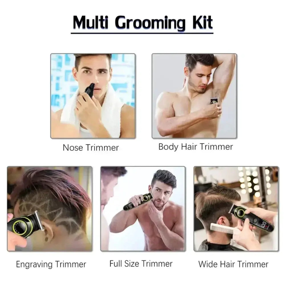Hair Clipper KM-696 by Simples Market: 5-in-1 grooming kit with nose, body, engraving, full-size and wide hair trimmers