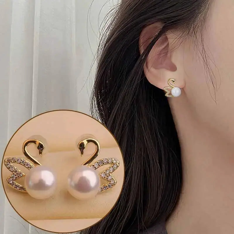 925 Silver Needle Heart Earrings For Women Korean Fashion Crystal Jewelry 2026 Trending Luxury Hoop Earrings