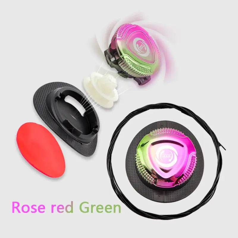 1 pair Simples Market automatic shoelaces for sneakers; rose red and green colors with swivel buckle