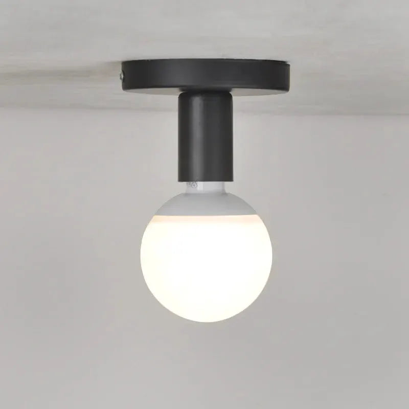 E27 ceiling light, minimalist black iron, Simples Market, modern Nordic retro lamp.