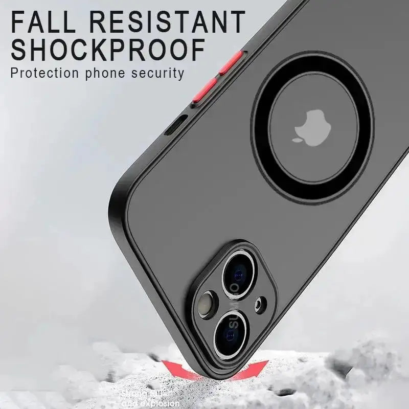 Luxury Matte Armor MagSafe Case For iPhone 16 15 14 13 12 11 Pro Max Mini XS XR Cover Protection