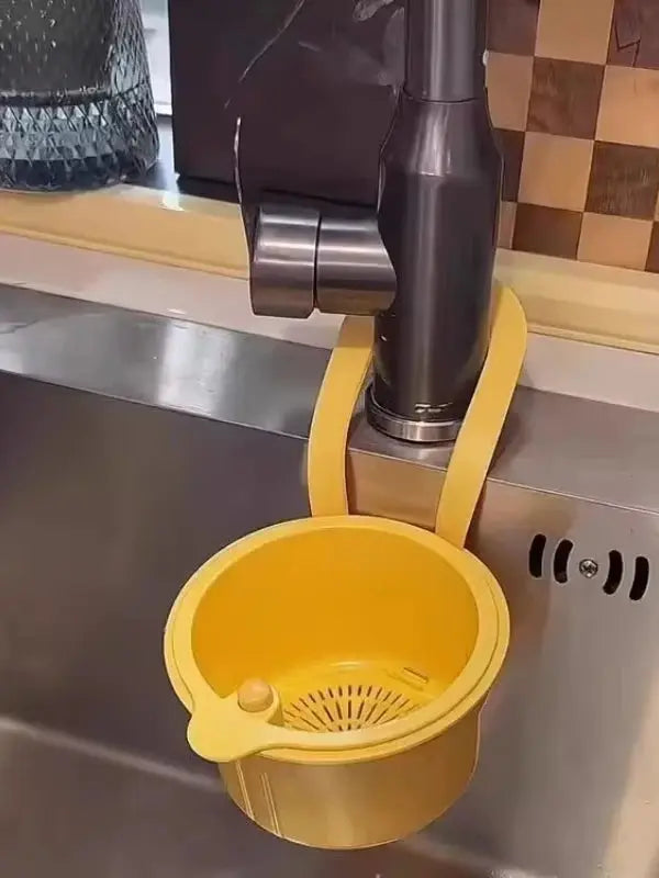 Self Cleaning Push Type Sink Strainer Basket Automatic Food Waste Drain Basket Removable Bottom Easy Installation