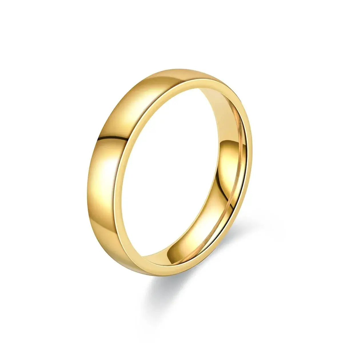 Gold Plated Ring For Women Simple Round Band Engagement Wedding Jewelry Gift