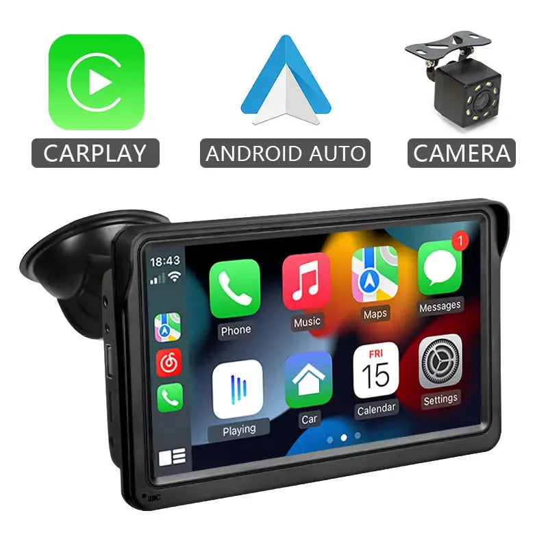 Hippcron 7Inch Car Radio With Wireless CarPlay Android Auto Universal