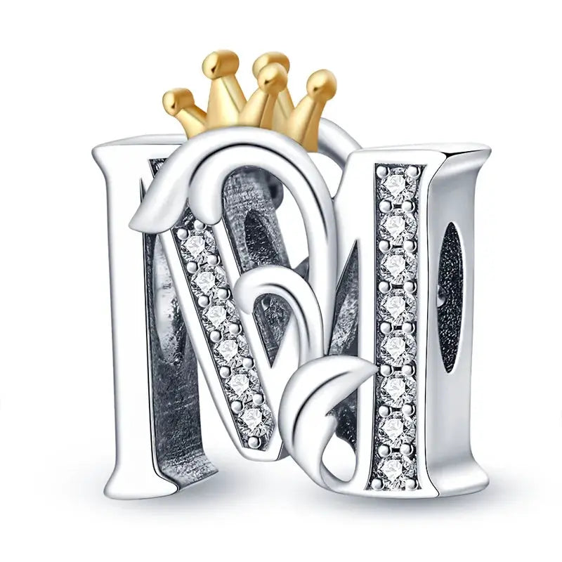 925 Sterling Silver Alphabet Charms A to Z Beads for Women Fit Original Bracelet DIY Jewelry Gift