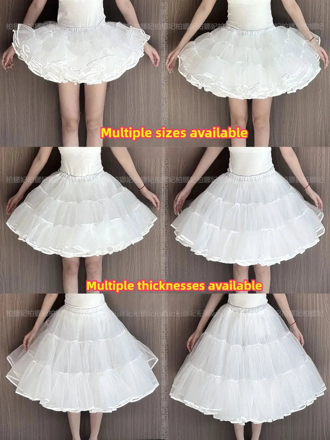 Lolita Petticoat by Simples Market, 35cm, white fluffy mesh crinoline underskirt with tiered layers.