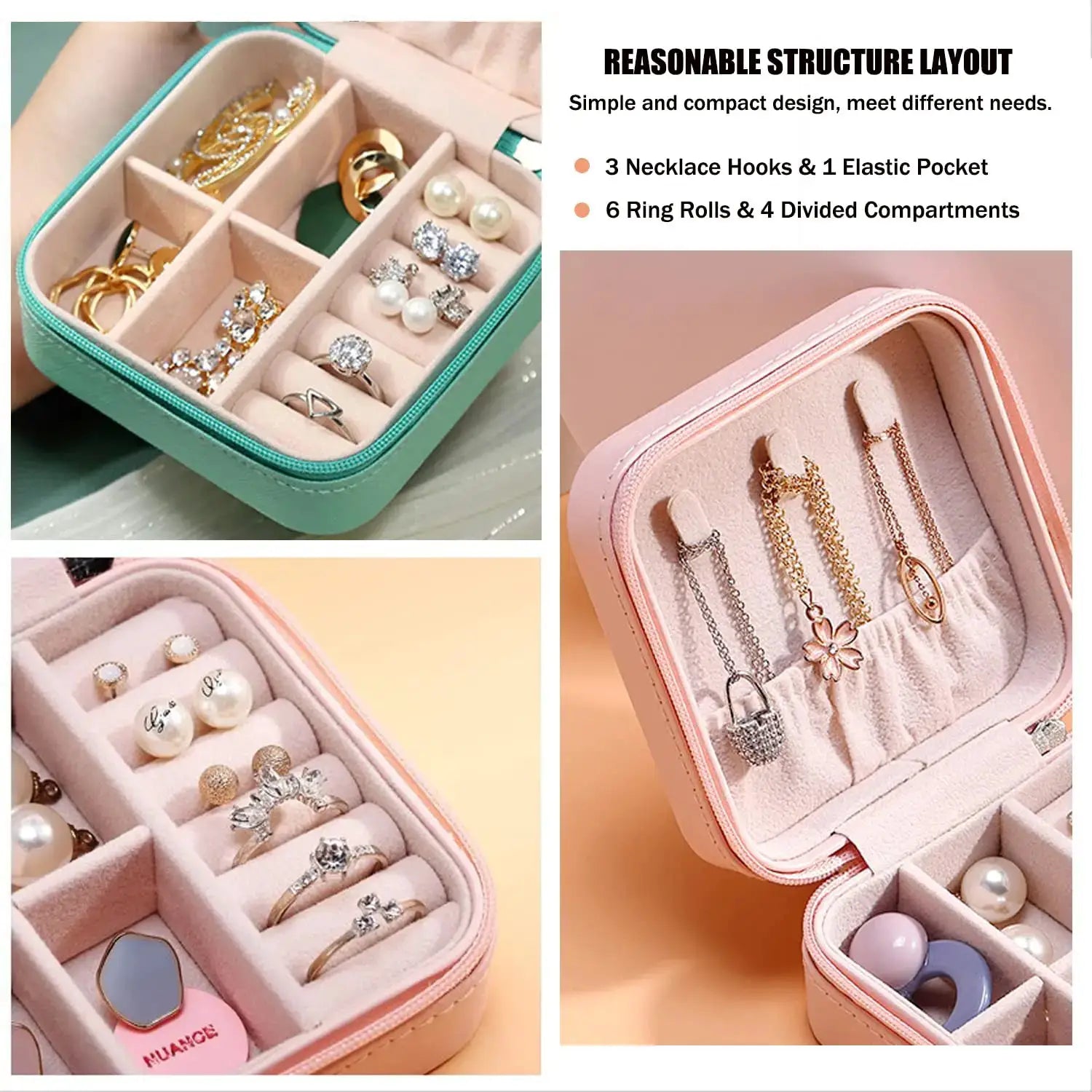 Mini Jewelry Storage Box Portable Home And Travel Display Case For Earrings Necklaces And Rings PU Leather Organizer