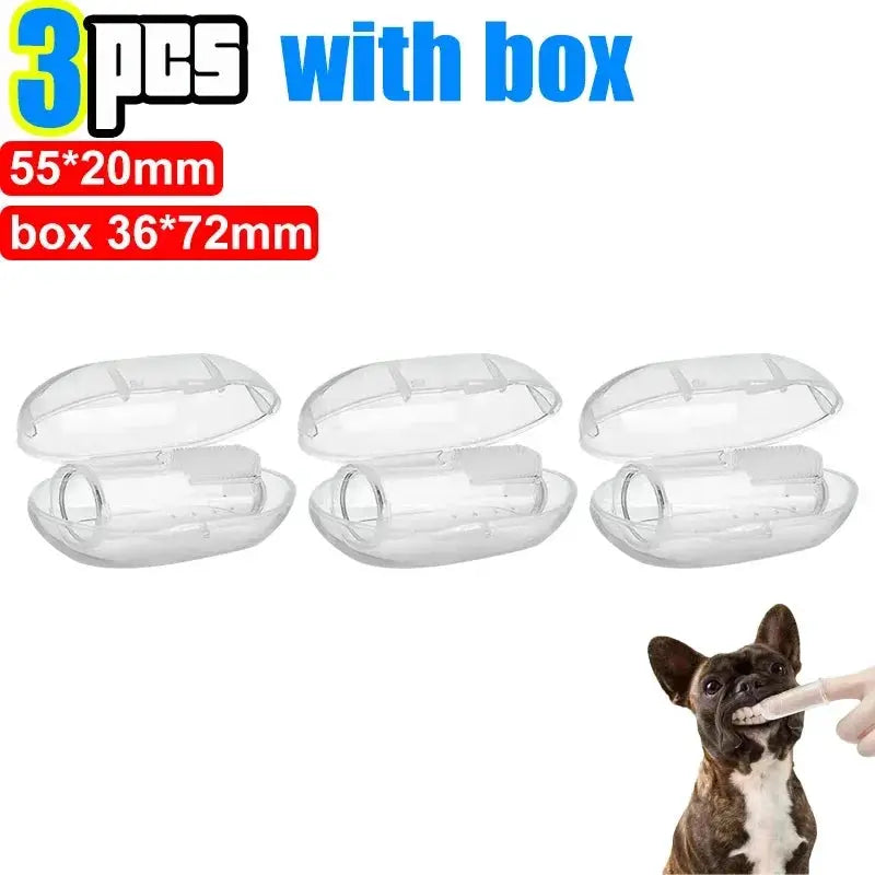 Soft Silicone Finger Cuff Pet Toothbrush for Dogs and Cats Gentle Teeth Cleaning for Bad Breath and Tartar Control