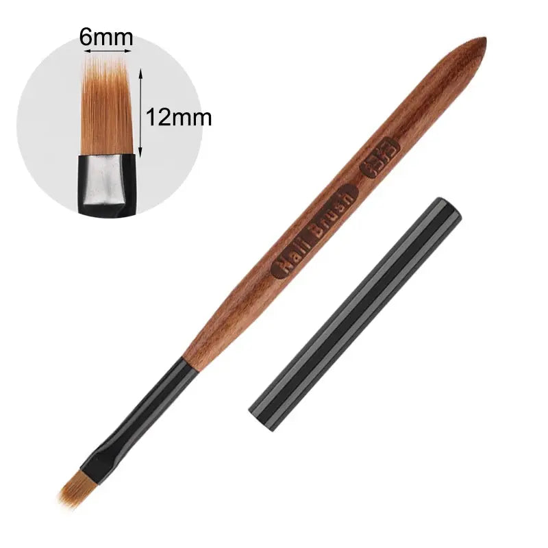 NailCraft Wood Gel Painting Brush For Gel Tip Extensions And Acrylic Builder With Precision Fine Bristles For Nail Art