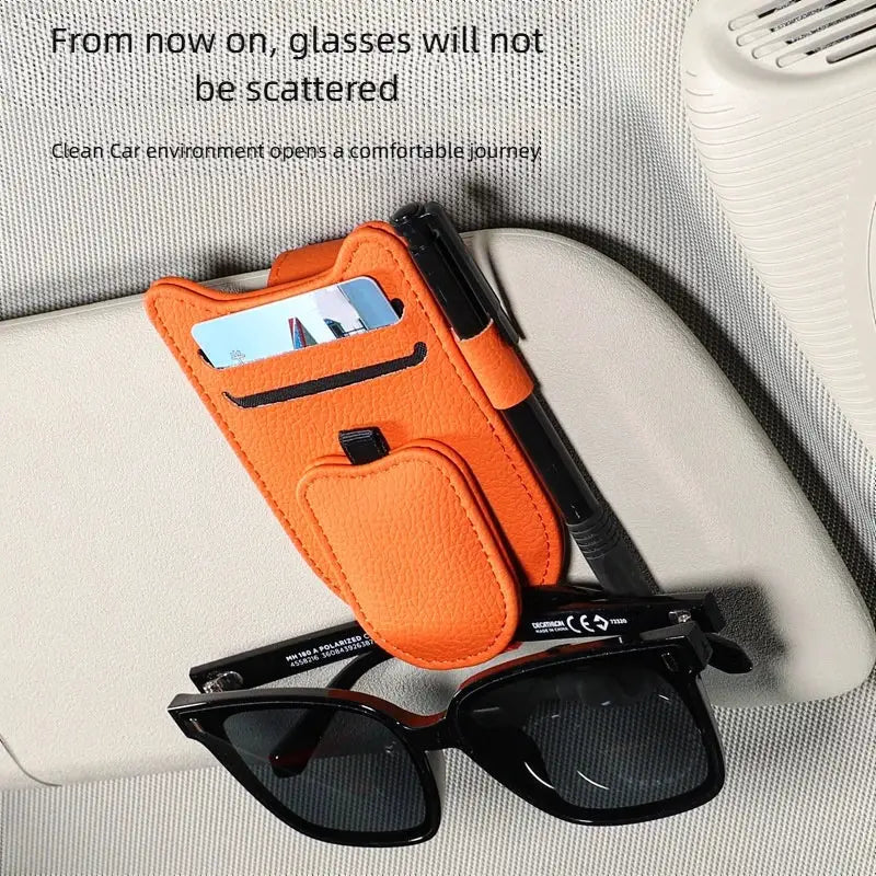 Magnetic Car Sunglasses Holder Sun Visor Clip Eyeglasses Hanger Portable Ticket Card Clip Auto Accessories