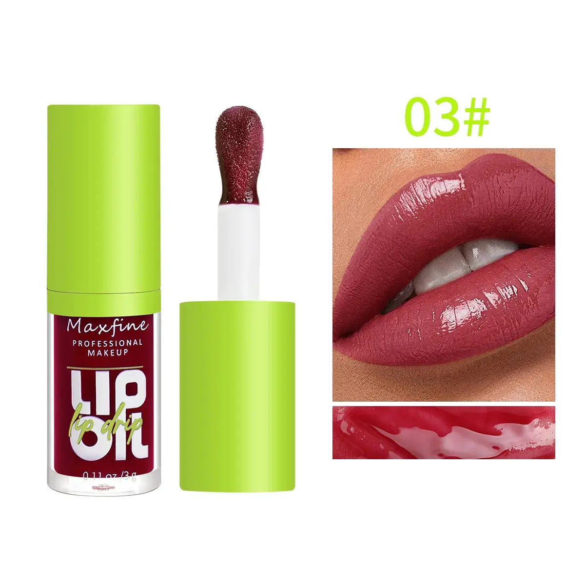 LuminaGlow Lip Gloss Waterproof Long Lasting Hydration Non Sticky Non Fading Formula Green Packaging