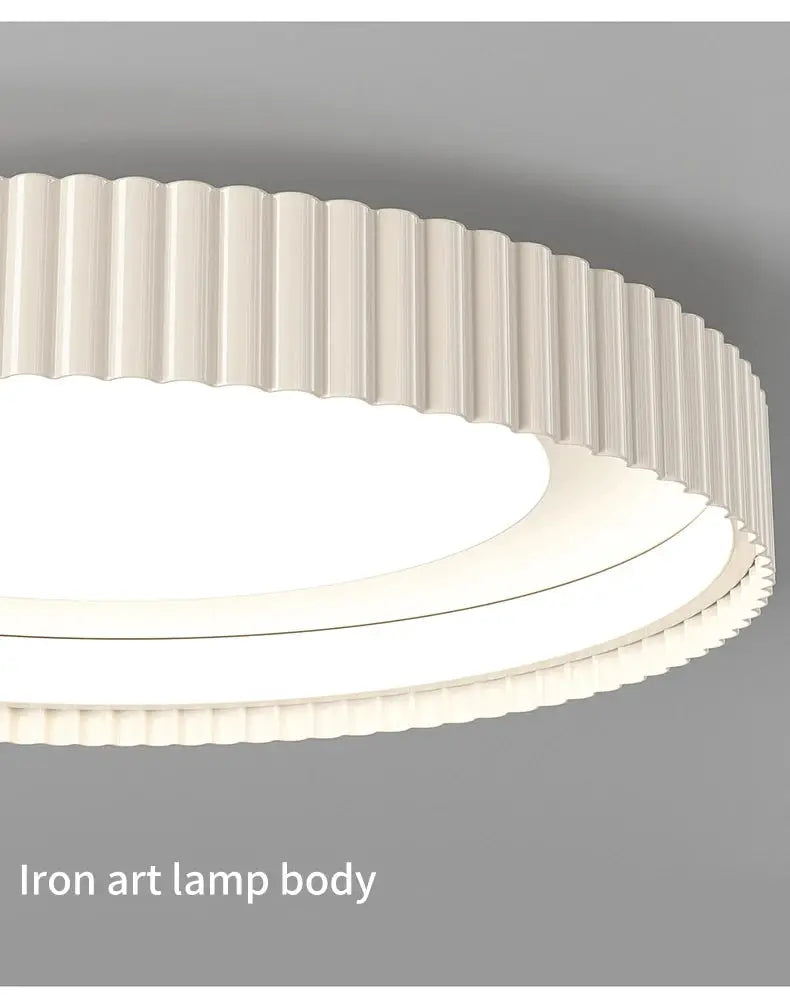 Simples Market modern round metal LED ceiling light with ribbed white outer ring