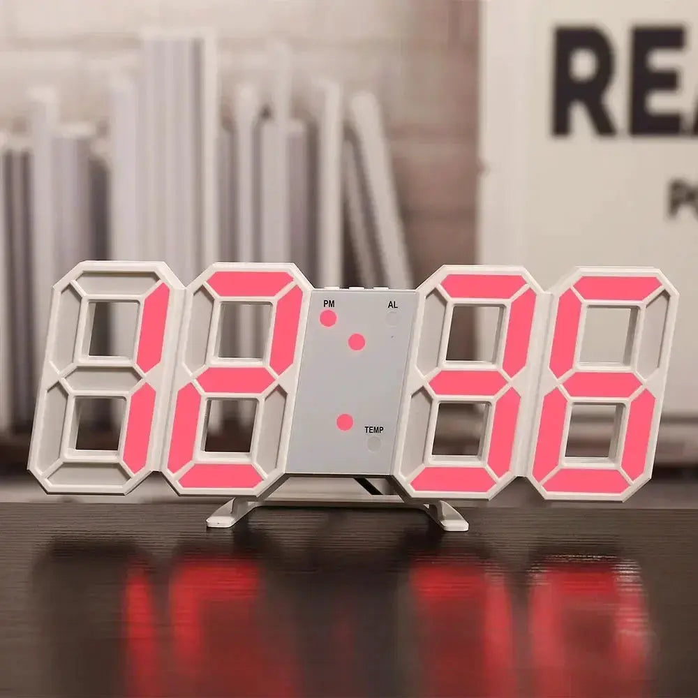 3D LED Digital Clock Wall Decoration With Night Mode For Bedroom Adjustable Electronic Room Decor Aesthetics