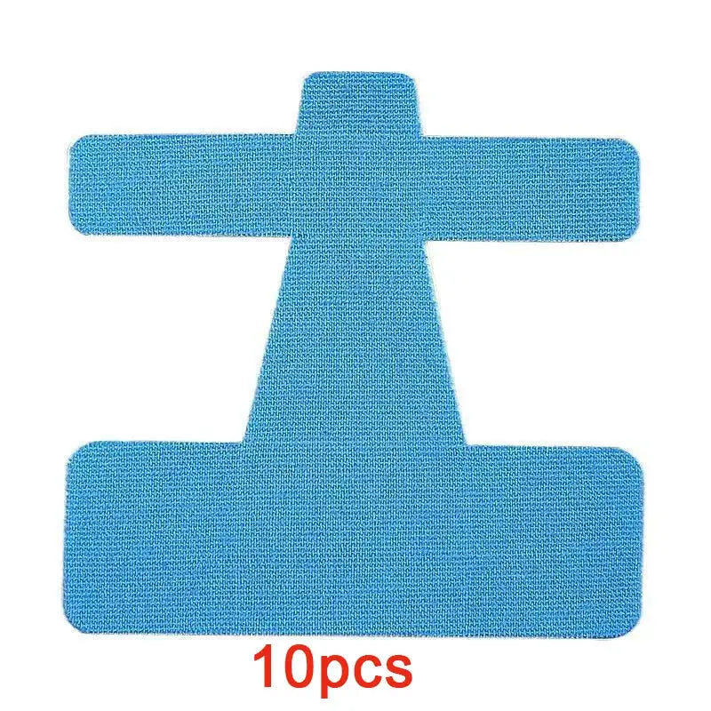 Simples Market blue bunion corrector tape, 10pcs, cross-shaped toe spacer/straightener.